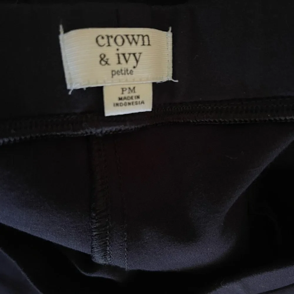 Crown & Ivy Petite Women’s Dark Blue Elastic Stretch Activewear Leggings Size:PM